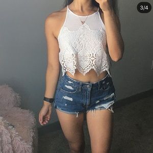 Lace cropped top